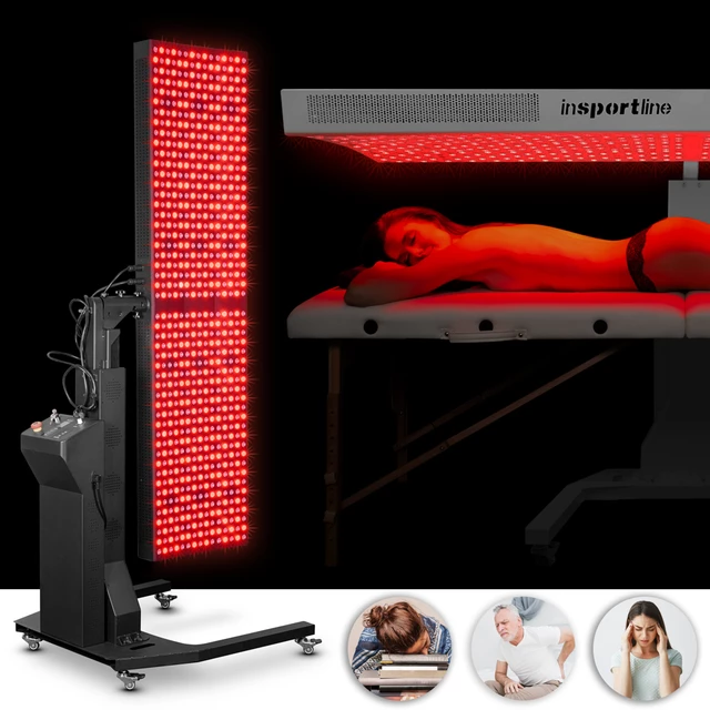Panel LED do terapii światłem inSPORTline Sumatrin ∙ 750 diod RED + NIR ∙ regulacja intensywności ∙ timer - Czarny