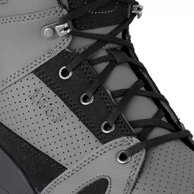 Buty motocyklowe męskie W-TEC Milwook ∙ skóra zamszowa ∙ membrana wodoodporna ∙ ochrona kostek ∙ oddychające - Szaro-czarny
