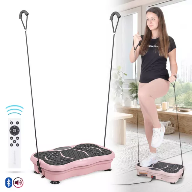 Platforma wibracyjna z linkami inSPORTline Maviro  ∙ głośnik ∙ Bluetooth ∙ USB ∙ 99 prędkości ∙ pilot ∙ antypoślizgowa powierzchnia - Grafitowy - róża