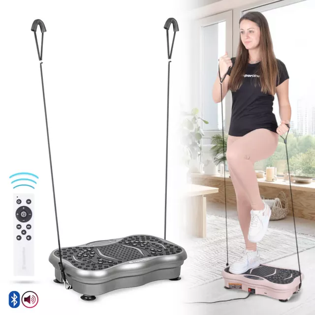 Platforma wibracyjna z linkami inSPORTline Maviro  ∙ głośnik ∙ Bluetooth ∙ USB ∙ 99 prędkości ∙ pilot ∙ antypoślizgowa powierzchnia - Grafitowy - Grafitowy