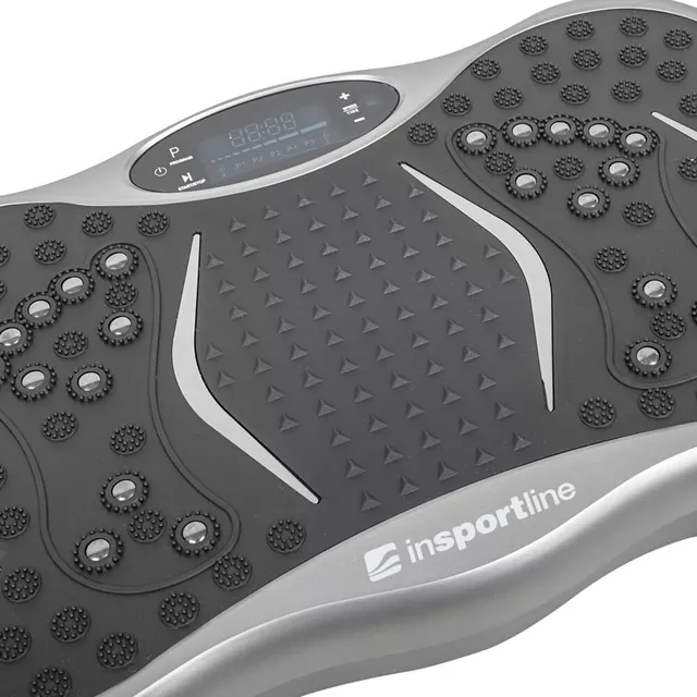 Platforma wibracyjna z linkami inSPORTline Maviro  ∙ głośnik ∙ Bluetooth ∙ USB ∙ 99 prędkości ∙ pilot ∙ antypoślizgowa powierzchnia - Grafitowy