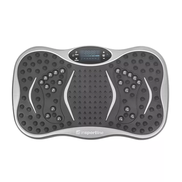 Platforma wibracyjna z linkami inSPORTline Maviro  ∙ głośnik ∙ Bluetooth ∙ USB ∙ 99 prędkości ∙ pilot ∙ antypoślizgowa powierzchnia - Grafitowy