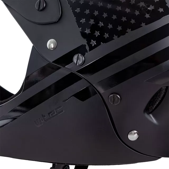 Kask downhillowy W-TEC Campanero US Flag ∙ zjazdowy ∙ full face/open face ∙ 17 otworów wentylacyjnych ∙ 2w1 ∙ skorupa ABS