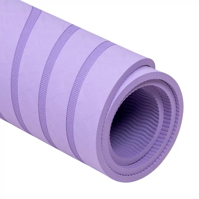 Mata do ćwiczeń inSPORTline Ampfinity 123x60x0,6 cm ∙ TPE ∙ antypoślizgowa ∙ amortyzująca wstrząsy ∙ tłumi hałas ∙ zaokrąglona - Fioletowy