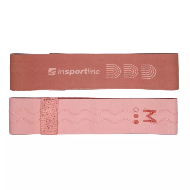 Opaska / taśma oporowa inSPORTline Hiplop M ∙ ok. 16 kg oporu ∙ antypoślizgowa ∙ szer. 7 cm - Różowy