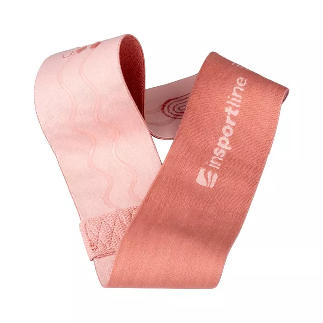 Opaska / taśma oporowa inSPORTline Hiplop M ∙ ok. 16 kg oporu ∙ antypoślizgowa ∙ szer. 7 cm - Różowy