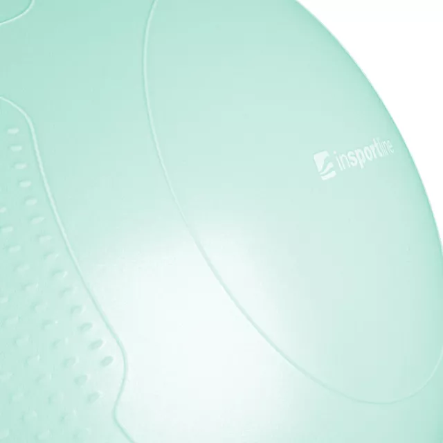 Piłka gimnastyczna inSPORTline Stretch Ball 65 cm ∙ z podstawą BallBase ∙ wypustki masujące ∙ nośność 200 kg ∙ piktogramy ćwiczeń - Czarny