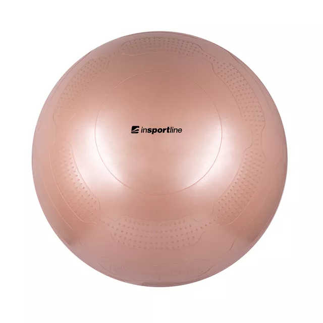 Piłka gimnastyczna inSPORTline Stretch Ball 65 cm ∙ z podstawą BallBase ∙ wypustki masujące ∙ nośność 200 kg ∙ piktogramy ćwiczeń - Czarny
