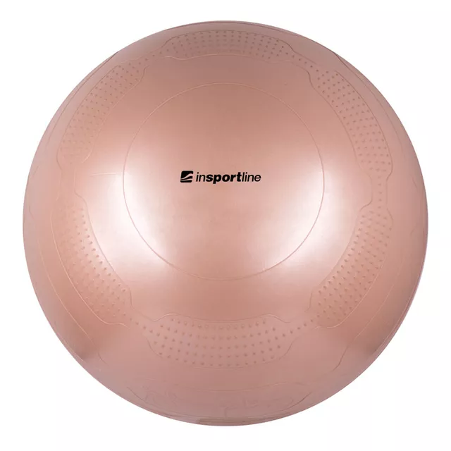 Piłka gimnastyczna inSPORTline Stretch Ball 75 cm ∙ z podstawą BallBase ∙ wypustki masujące ∙ piktogramy ćwiczeń ∙ nośność 200 kg - Czarny
