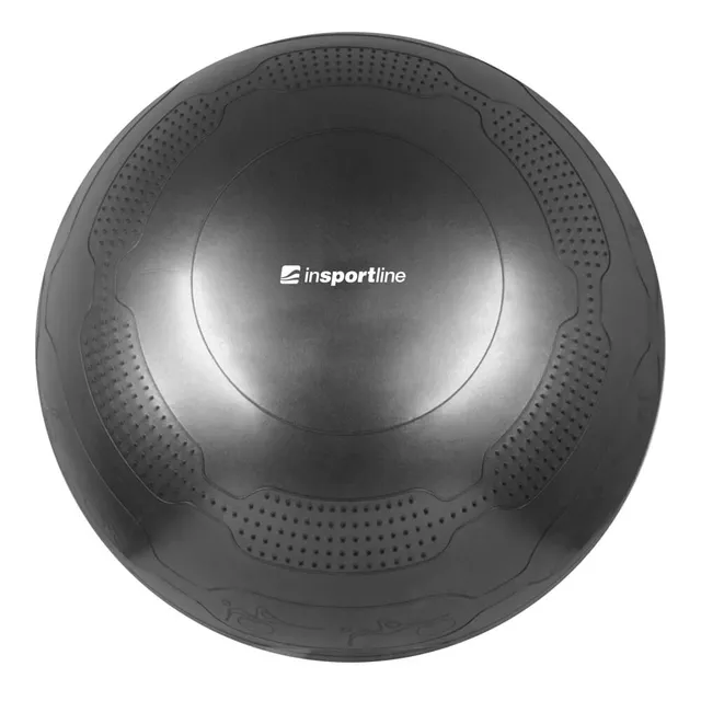 Piłka gimnastyczna inSPORTline Stretch Ball 75 cm ∙ z podstawą BallBase ∙ wypustki masujące ∙ piktogramy ćwiczeń ∙ nośność 200 kg - Czarny