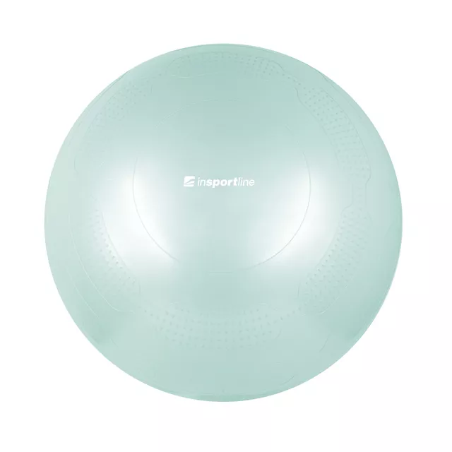 Piłka gimnastyczna inSPORTline Stretch Ball 65 cm ∙ z podstawą BallBase ∙ wypustki masujące ∙ nośność 200 kg ∙ piktogramy ćwiczeń - Czarny