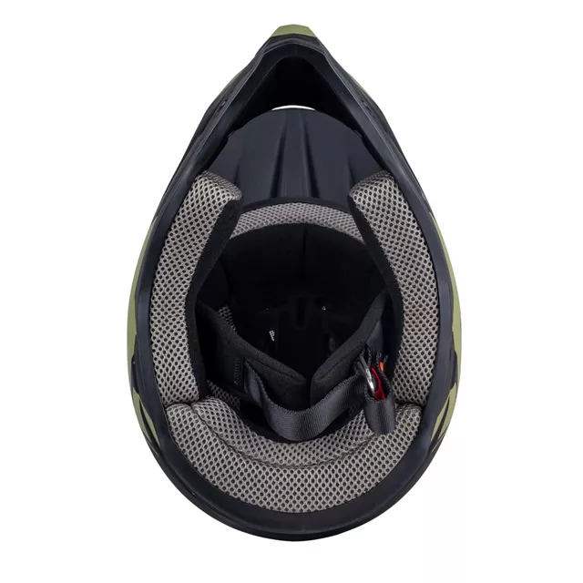 Kask downhillowy W-TEC Richpike ∙ full face ∙ 14 otworów wentylacyjnych ∙ regulowany daszek ∙ skorupa ABS ∙ lekki ∙ podwójne zapięcie - Różowa etykieta na czarnym