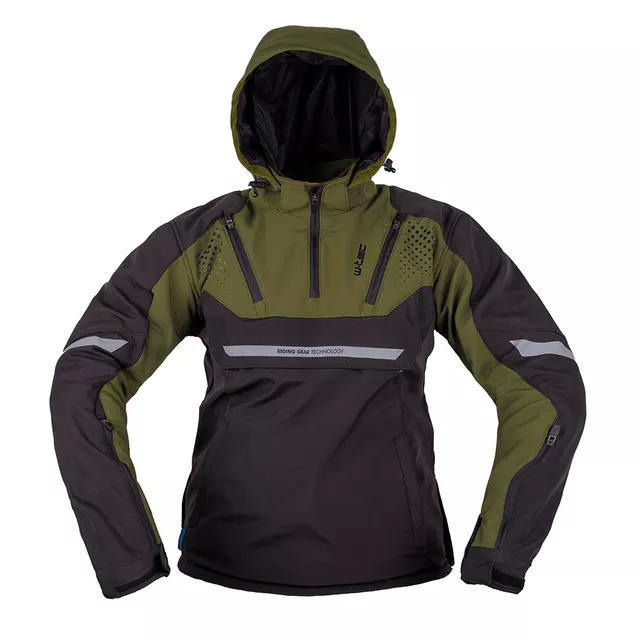 Męska kurtka motocyklowa W-TEC Annorack ∙ Softshell ∙ ochraniacze CE ∙ wentylacja - khaki-czarny - khaki-czarny