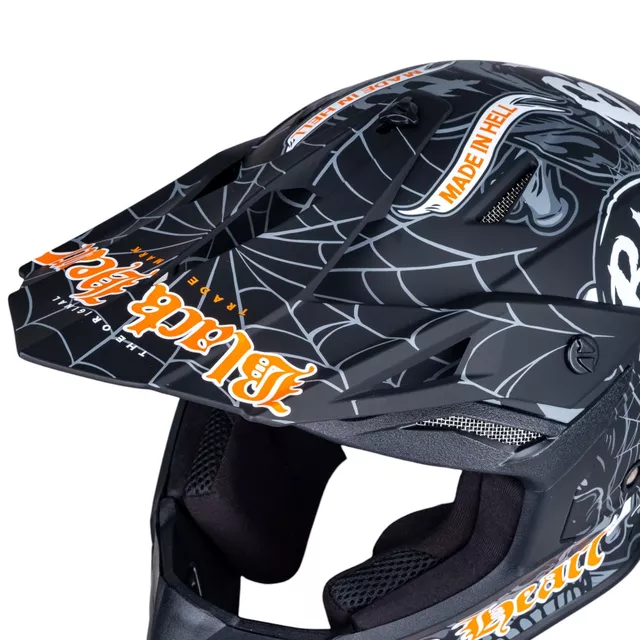 Kask motocrossowy W-TEC Black Heart Harzdorf ∙ off-road ∙ certyfikat ECE 22.06 ∙ skorupa termoplastyczna ∙ regulowany daszek ∙ wyjmowana wyściółka