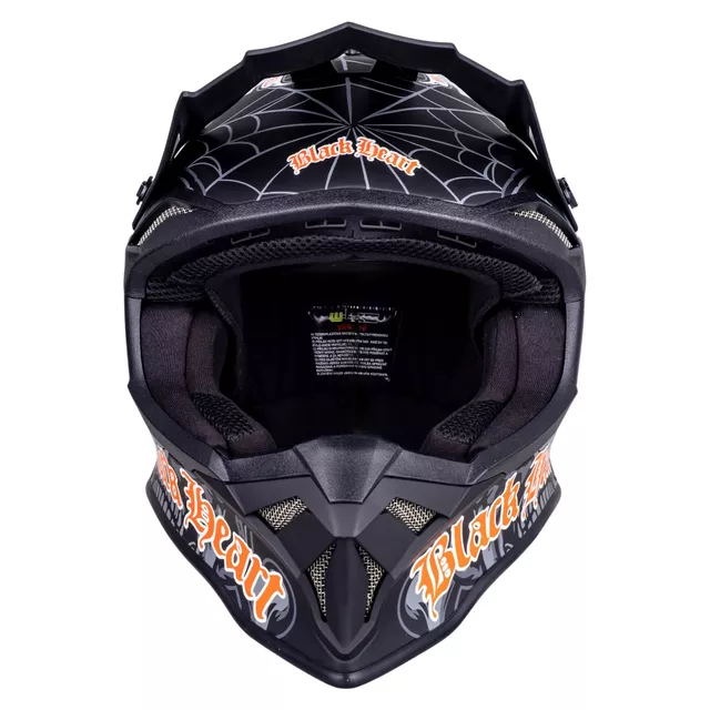Kask motocrossowy W-TEC Black Heart Harzdorf ∙ off-road ∙ certyfikat ECE 22.06 ∙ skorupa termoplastyczna ∙ regulowany daszek ∙ wyjmowana wyściółka