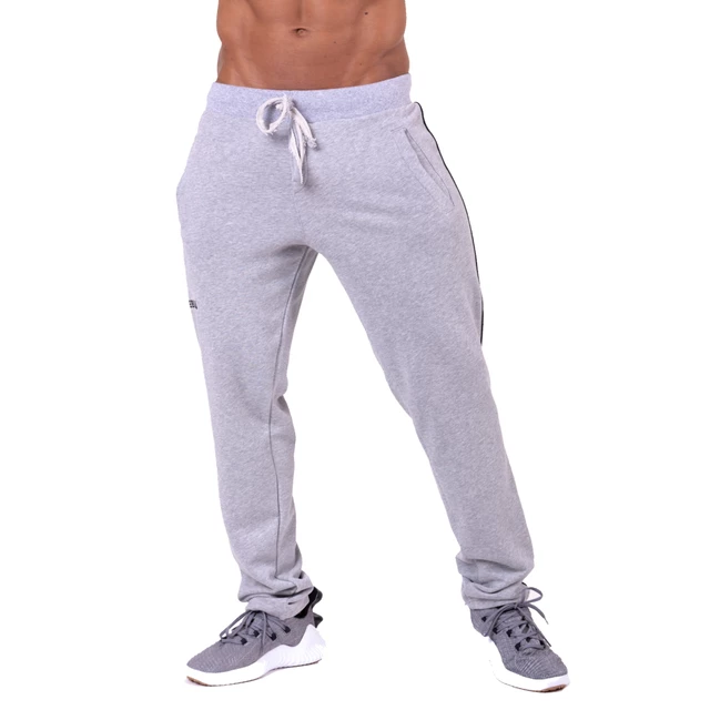 Męskie spodnie dresowe Nebbia Side Stripe Retro Joggers 154 - Szary - Szary