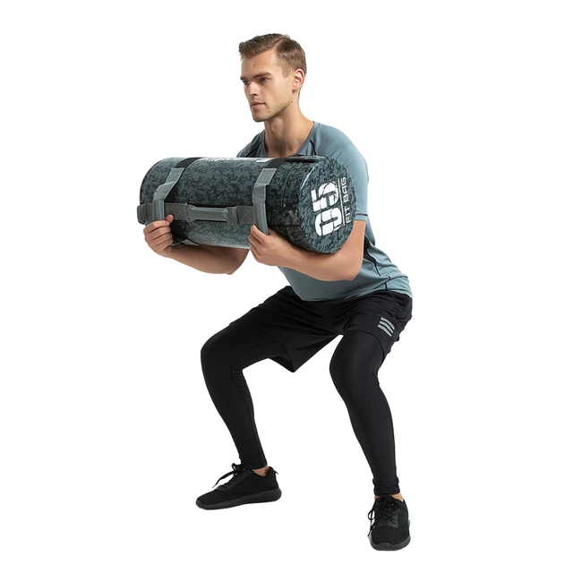 Worek treningowy / torba do ćwiczeń z uchwytami inSPORTline FitBag Camu 25 kg ∙ 7 uchwytów ∙ trening funkcjonalny ∙ cross-training