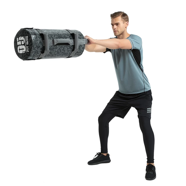 Worek treningowy / torba do ćwiczeń z uchwytami inSPORTline FitBag Camu 20 kg ∙ 7 uchwytów ∙ trening funkcjonalny ∙ cross-training