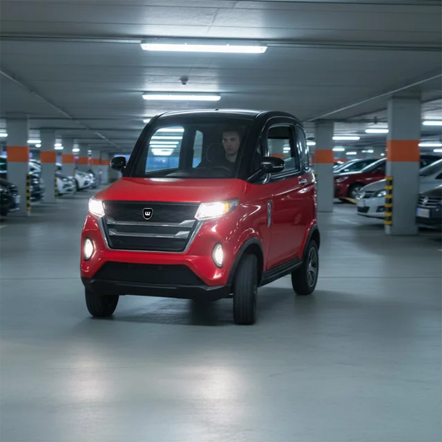 Czterokołowiec elektryczny W-TEC Tuligo ∙ 2-osobowy ∙ prędkość 45 km/h ∙ zasięg 80 km ∙ kamera cofania ∙ dach panoramiczny - Czerwony