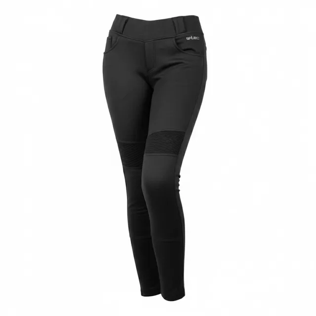 Legginsy motocyklowe damskie W-TEC Lukrecia Evo ∙ wzmocnienie aramidowe ∙ wyjmowane protektory kolan ∙ 4 praktyczne kieszenie ∙ elastyczny materiał - Czarny