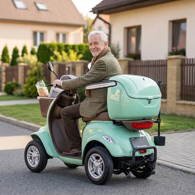 Skuter elektryczny czterokołowy W-TEC Lubica II - Czerwony