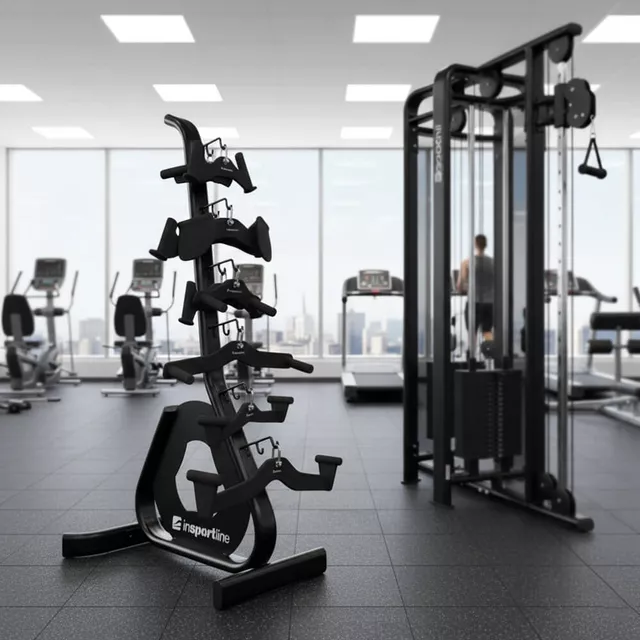 Stojak na adaptery do podciągania inSPORTline Adastand ∙ 12 stalowych haczyków ∙ nośność 180 kg ∙ matowe wykończenie