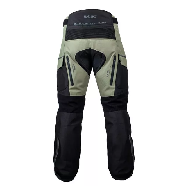 Spodnie motocyklowe W-TEC Karmal ∙ wodoodporne ∙ termiczna wkładka ∙ certyfikowane ochraniacze ∙ wentylowane ∙ kieszenie ∙ odblaski - czarno-oliwkowy