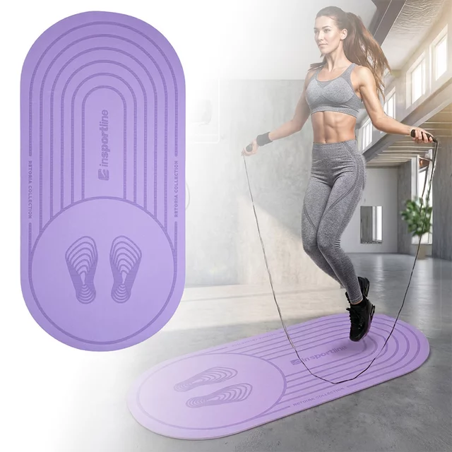 Mata do ćwiczeń inSPORTline Ampfinity 123x60x0,6 cm ∙ TPE ∙ antypoślizgowa ∙ amortyzująca wstrząsy ∙ tłumi hałas ∙ zaokrąglona - Fioletowy - Fioletowy