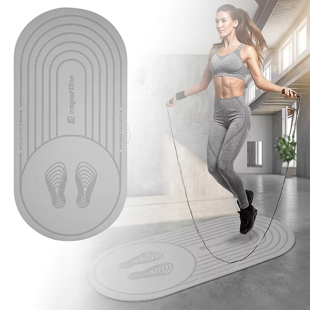 Mata do ćwiczeń inSPORTline Ampfinity 123x60x0,6 cm ∙ TPE ∙ antypoślizgowa ∙ amortyzująca wstrząsy ∙ tłumi hałas ∙ zaokrąglona - Fioletowy - Szary
