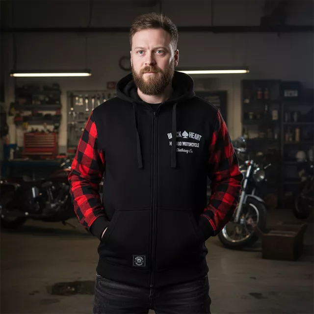 Bluza motocyklowa z kapturem W-TEC Black Heart Ramforge ∙ kieszenie na ochraniacze ∙ podszewka mesh ∙ luźny krój ∙ wyszywane logo