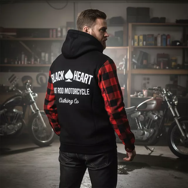 Bluza motocyklowa z kapturem W-TEC Black Heart Ramforge ∙ kieszenie na ochraniacze ∙ podszewka mesh ∙ luźny krój ∙ wyszywane logo