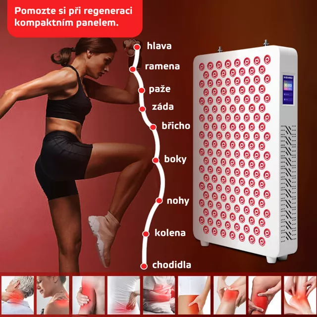 Panel LED do terapii światłem inSPORTline Katuni ∙ podczerwień RED + NIR ∙ 60 diod ∙ pilot + timer - Biały