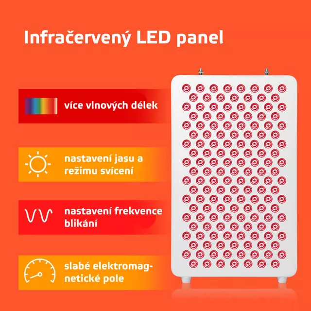 Panel LED do terapii światłem inSPORTline Katuni ∙ podczerwień RED + NIR ∙ 60 diod ∙ pilot + timer - Biały