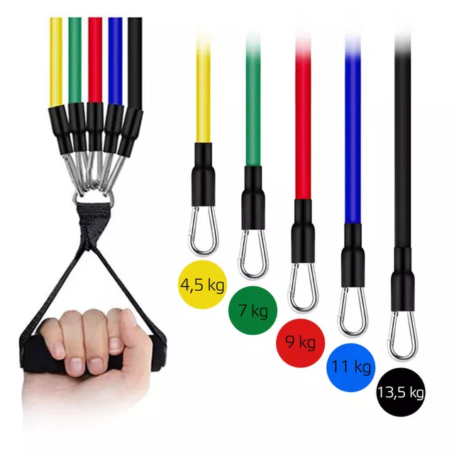 Ekspander regulowany do ćwiczeń ∙ inSPORTline Morpo Tubes ∙ 140 cm ∙ opór 4,5-45 kg