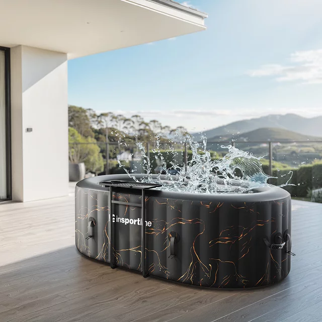 Basen pompowany / jacuzzi inSPORTline Voytano z hydromasażerm ∙ dla 2 osób ∙ 100 dysz hydromasażu ∙ podgrzewanie do 40°C ∙ filtr 1400 l/h - Niebieski