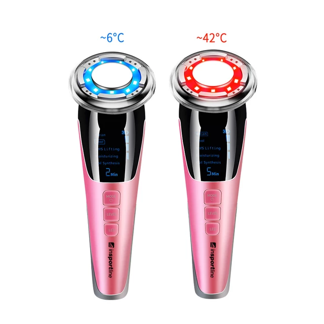 Lampa kolagenowa inSPORTline Hezu ∙ lifting EMS ∙ czyszczenie CLEAN ∙ nawilżanie ∙ synteza kolagenu ∙ temp. 6-42°C ∙ bateria 10000 mAh