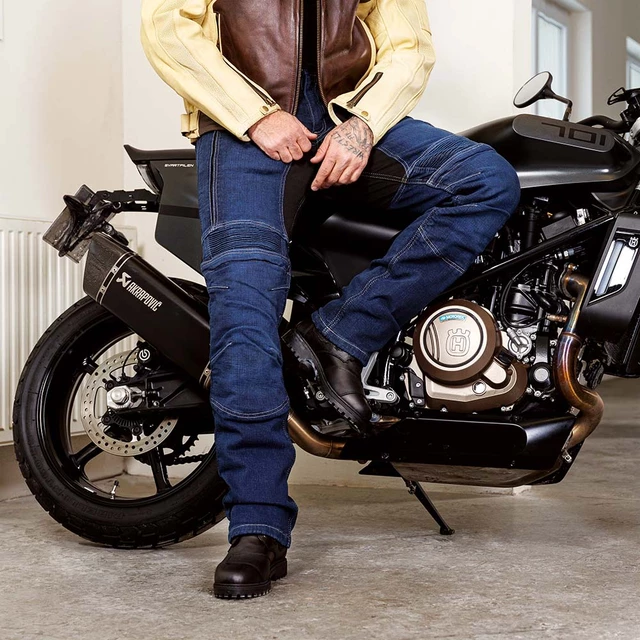 Męskie dżinsy motocyklowe W-TEC Biterillo - Niebieski