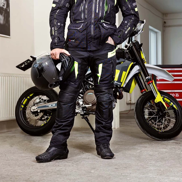 Męskie spodnie motocyklowe W-TEC Aircross - Czarno-szary