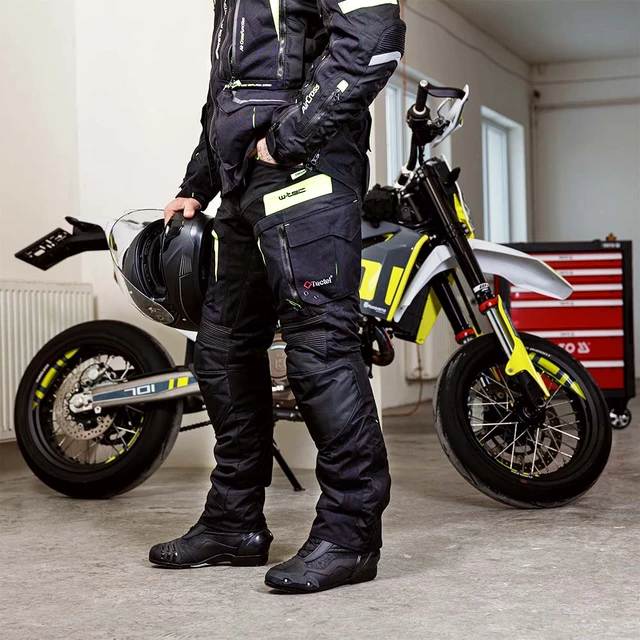 Męskie spodnie motocyklowe W-TEC Aircross - Czarno-szary