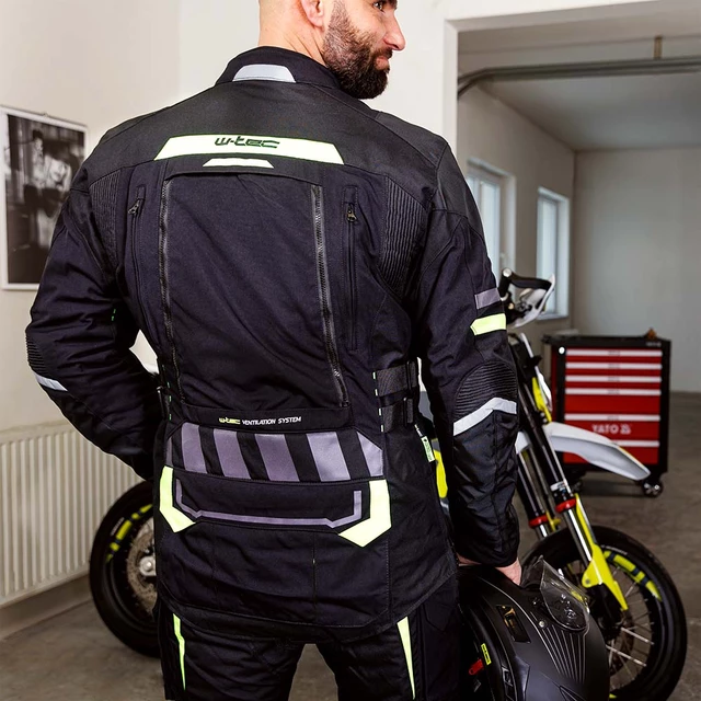 Męska kurtka motocyklowa W-TEC Aircross - Czarno-szary