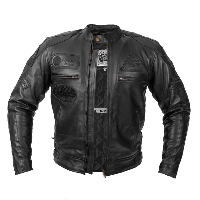 Męska skórzana kurtka motocyklowa W-TEC Urban Noir - Czarny