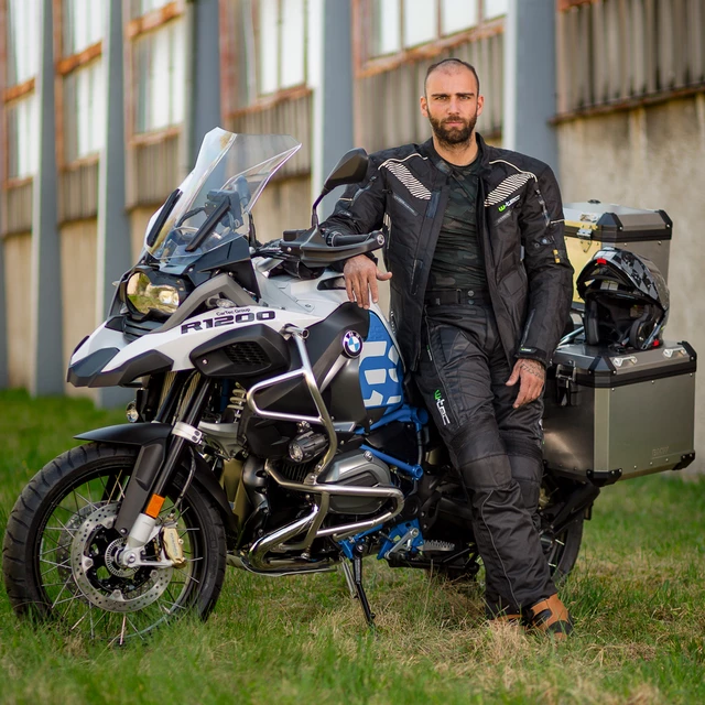 Męska kurtka motocyklowa W-TEC Kamicer - Czarno-czerwony