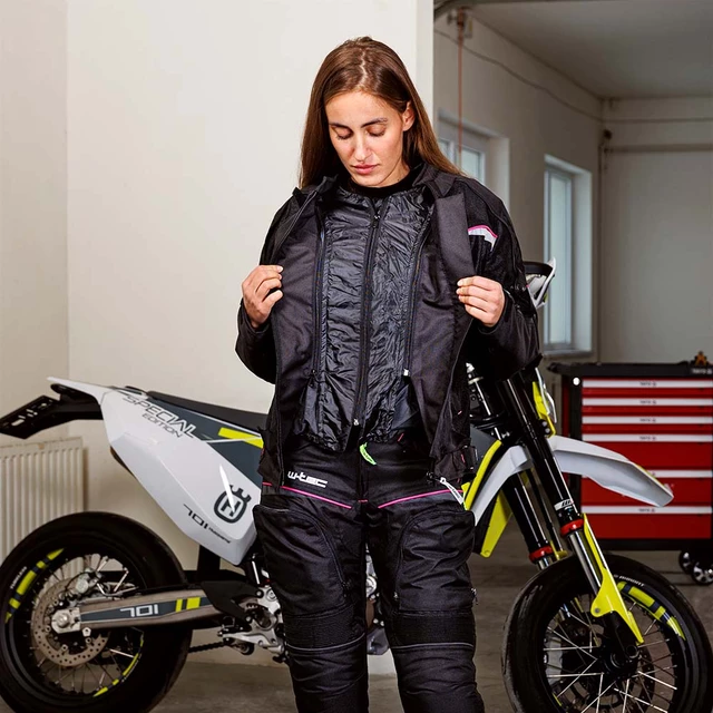 Damska kurtka motocyklowa W-TEC Progair Lady - Czarno-różowy