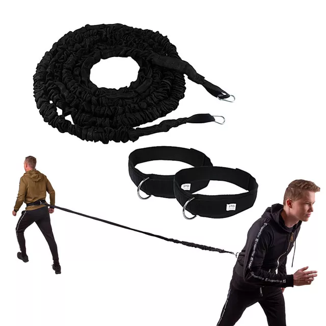 Guma treningowa inSPORTline Byfaster RS1400 ∙ 14,5 kg oporu ∙ długość 600 cm ∙ max 15 m ∙ regulowany pasek ∙ ochronny rękaw