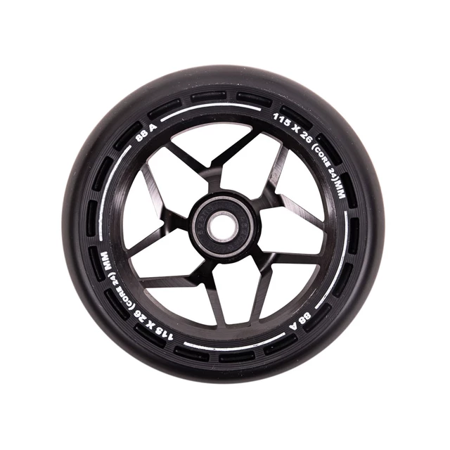 Kółka do hulajnogi LMT L Wheel 115 mm z łożyskami ABEC 9 - Czarno-biały - Czarny/Czarny