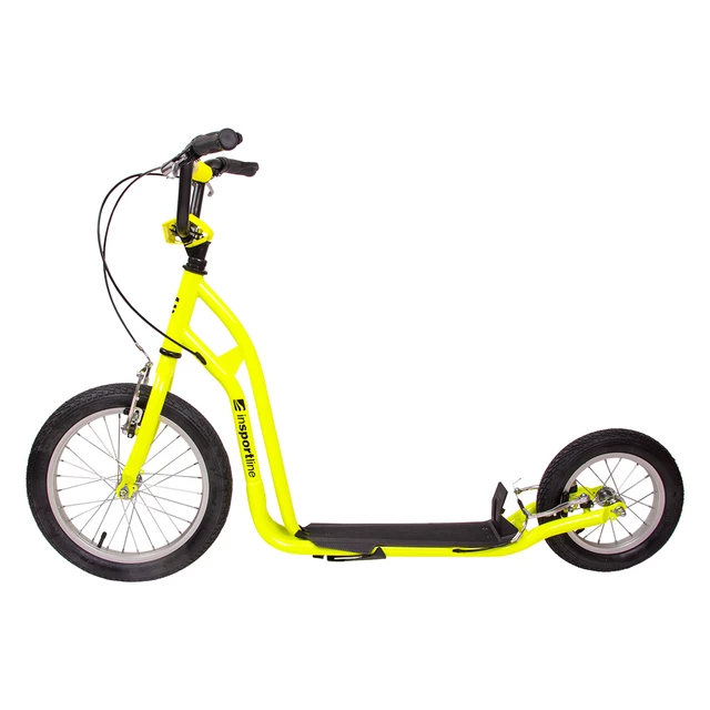 Hulajnoga miejska inSPORTline Milester 16/12" ∙ pompowane koła ∙ hamulce V-brake ∙ nośność 100 kg ∙ regulowana kierownica - Limetka