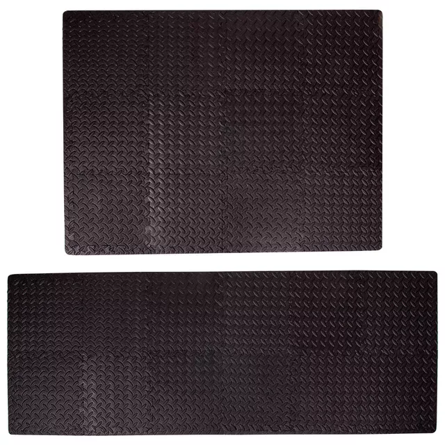 Mata antypoślizgowa puzzle inSPORTline Famkin ∙ 12 elementów 30×30×1,2 cm ∙ materiał PE ∙ obciążenie max 120 kg ∙ z krawędziami