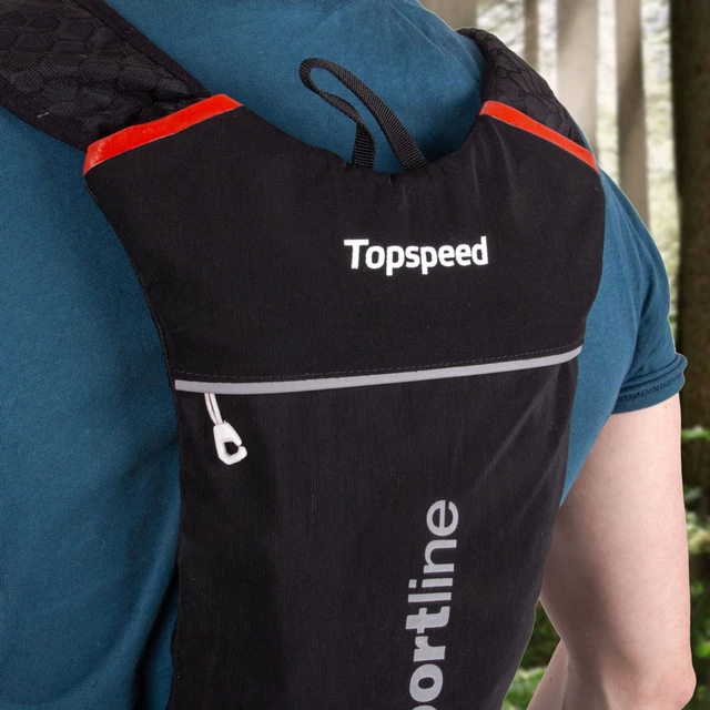 Ultralekki plecak do biegania inSPORTline Topspeed ∙ pojemność 3,5 l ∙ waga 250 g ∙ wentylowane szelki ∙ kompatybilny z bukłakiem ∙ odblaskowe detale - Czarny