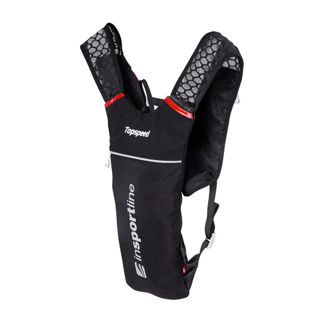 Ultralekki plecak do biegania inSPORTline Topspeed ∙ pojemność 3,5 l ∙ waga 250 g ∙ wentylowane szelki ∙ kompatybilny z bukłakiem ∙ odblaskowe detale - Czarny
