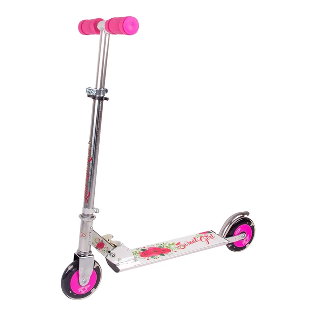 Hulajnoga dla dzieci WORKER Racer Sweet Girl ∙ kółka LED 125 mm ∙ nośność 50 kg ∙ regulowana kierownica 60-82 cm ∙ składana